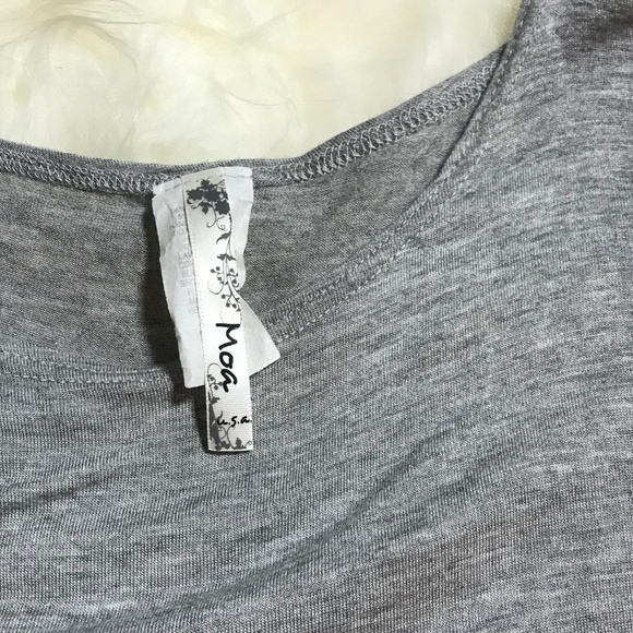 Moa Dolman Tunic Lace Leopard Print Grey Top 2X - Picture 5 of 6